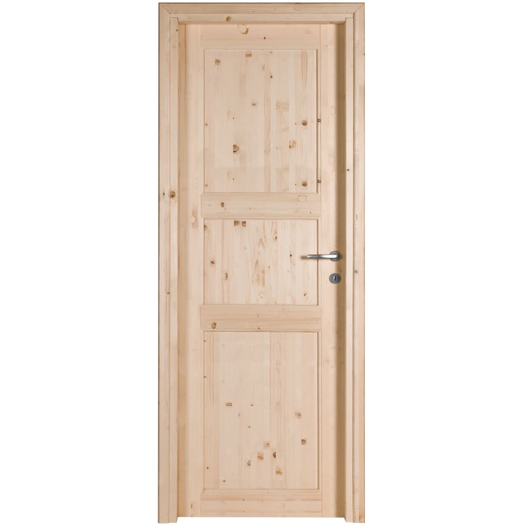 PORTA IN LEGNO DI ABETE GREZZO BATTENTE - 210 x 60 - REVERSIBILE 