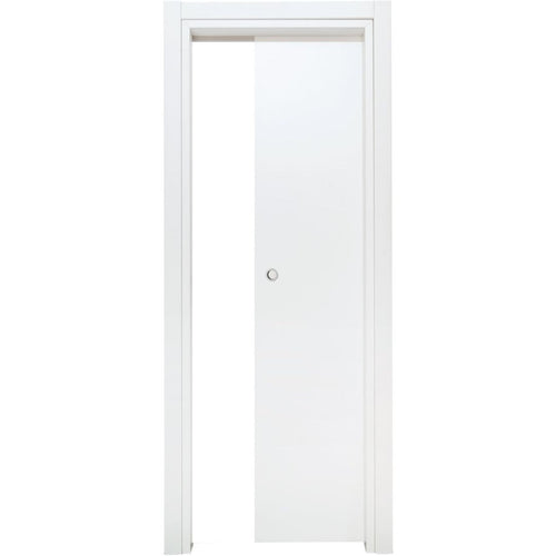 PORTA BASIC BIANCO LISCIO SCORREVOLE INTERNO MURO - 210 x 90 - REVERSIBILE