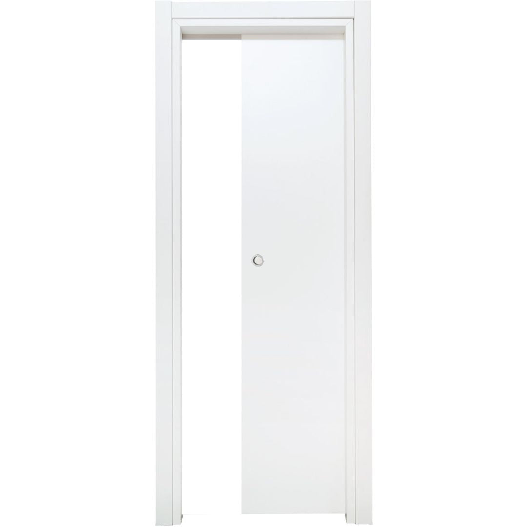 PORTA BASIC BIANCO LISCIO SCORREVOLE INTERNO MURO - 210 x 90 - REVERSIBILE