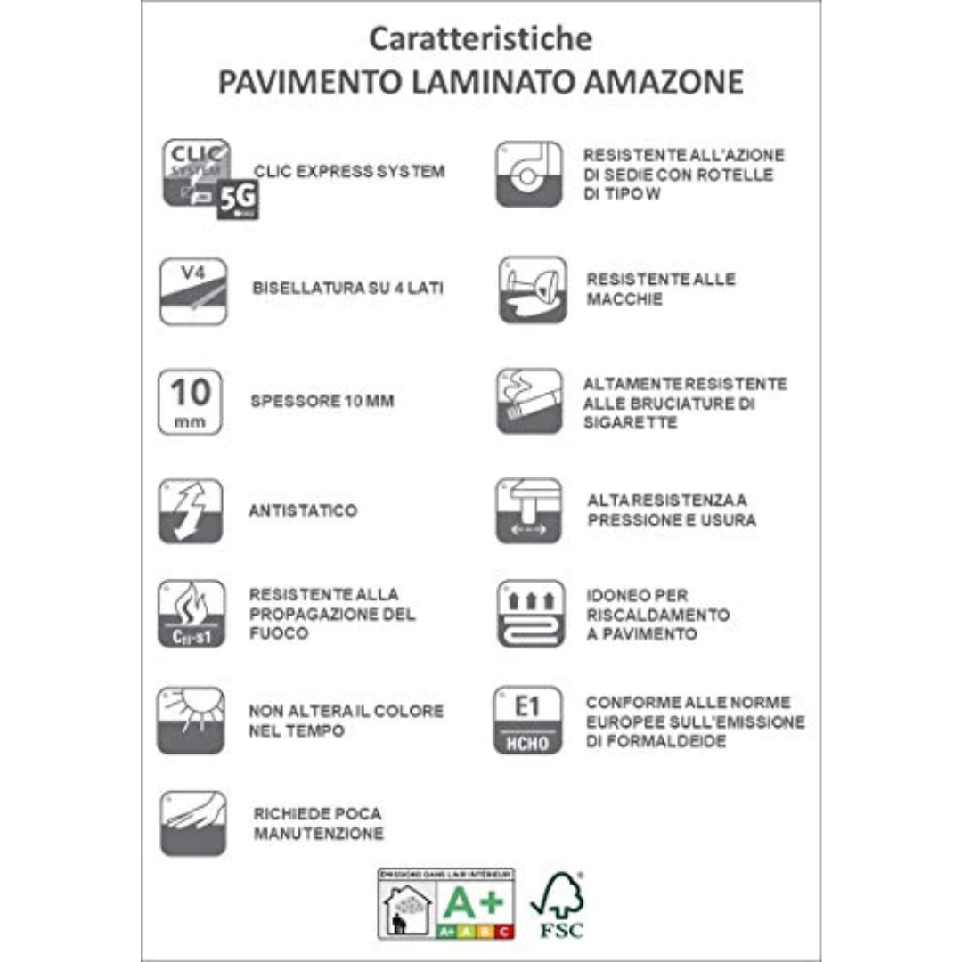 PAVIMENTO LAMINATO AMAZONE ROVERE - CONF. DA 1,300 MQ