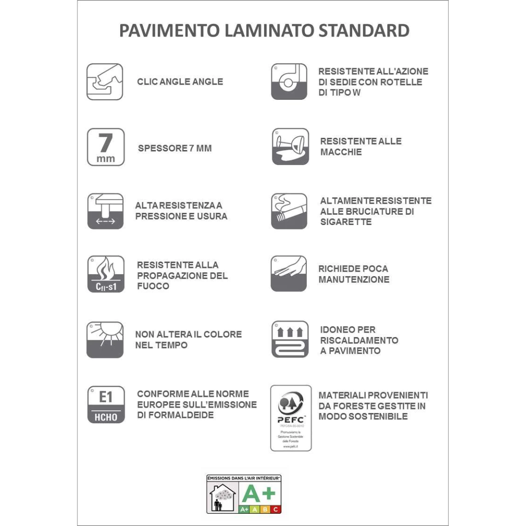 PAVIMENTO LAMINATO STANDARD NOCE TICINO - CONF. DA 2,390 MQ