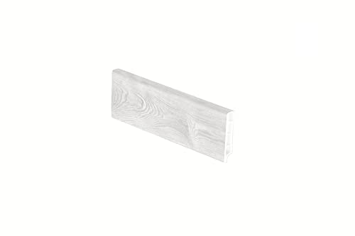 BATTISCOPA PVC ROVERE NEVE - 5 BARRE - H 70 - 12,5 ML