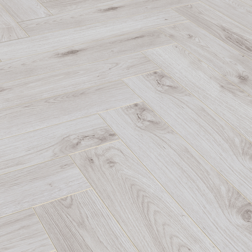 PAVIMENTO LAMINATO HERRINGBONE ROVERE BIANCO BORDEAUX - CONF. DA 1,238 MQ