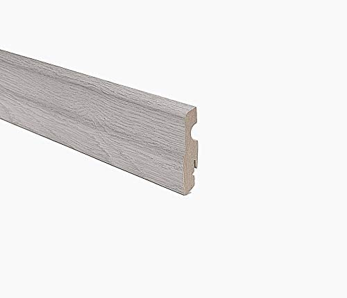 BATTISCOPA SAGOMATO MDF ROVERE TORTORA - 5 BARRE - 12 ML