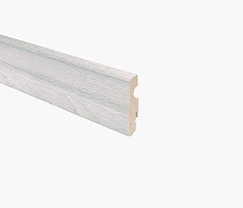 BATTISCOPA SAGOMATO MDF ROVERE GRIGIO - 5 BARRE - 12 ML